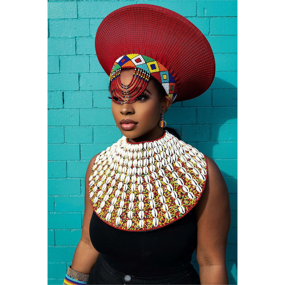 Winnie Mandela statement Beaded and cowry shell Bib - Trufacebygrace