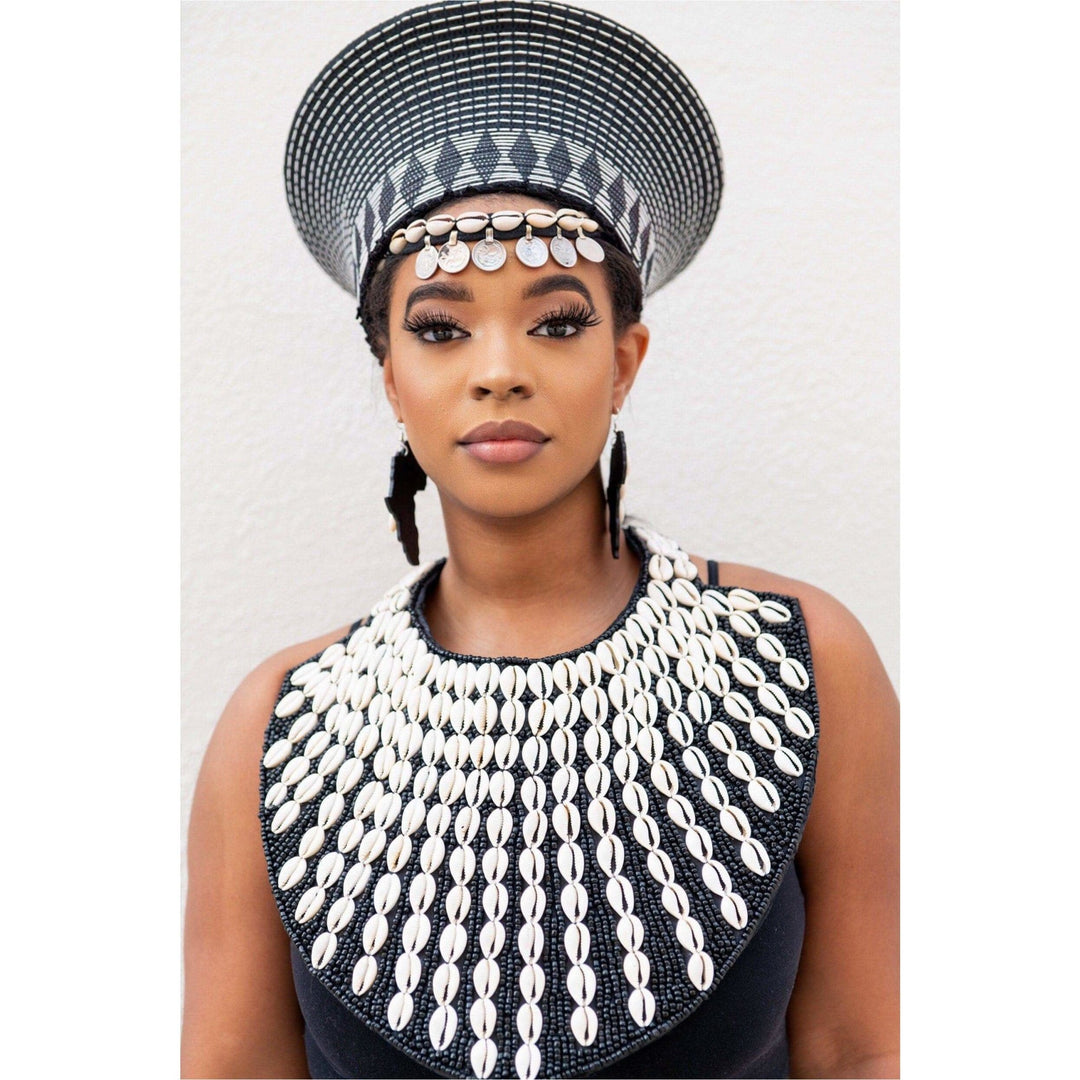 Winnie Mandela statement Beaded and cowry shell Bib - Trufacebygrace