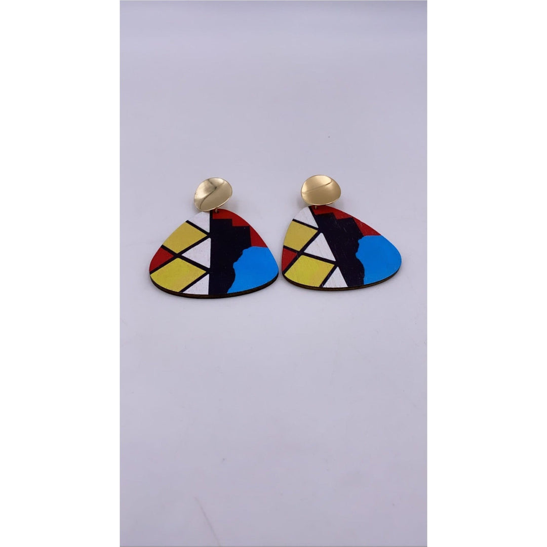 Winnie Wooden STUD earrings - Trufacebygrace