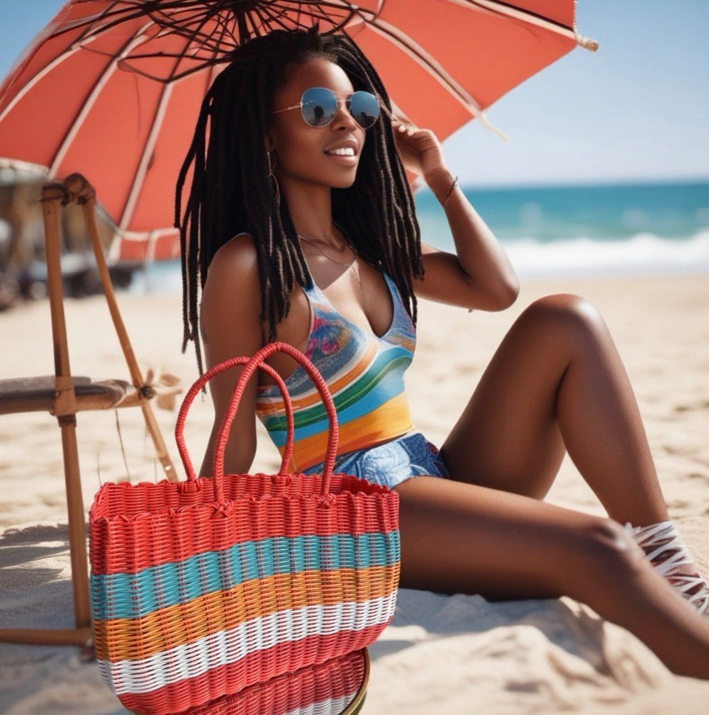 Woven Beach Bags - Trufacebygrace