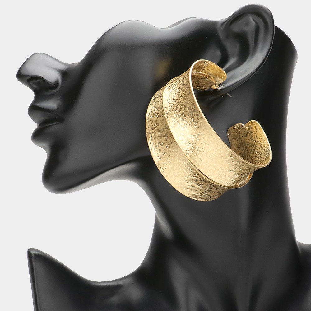 Yakaabom Hammered Hoop Earrings - Trufacebygrace