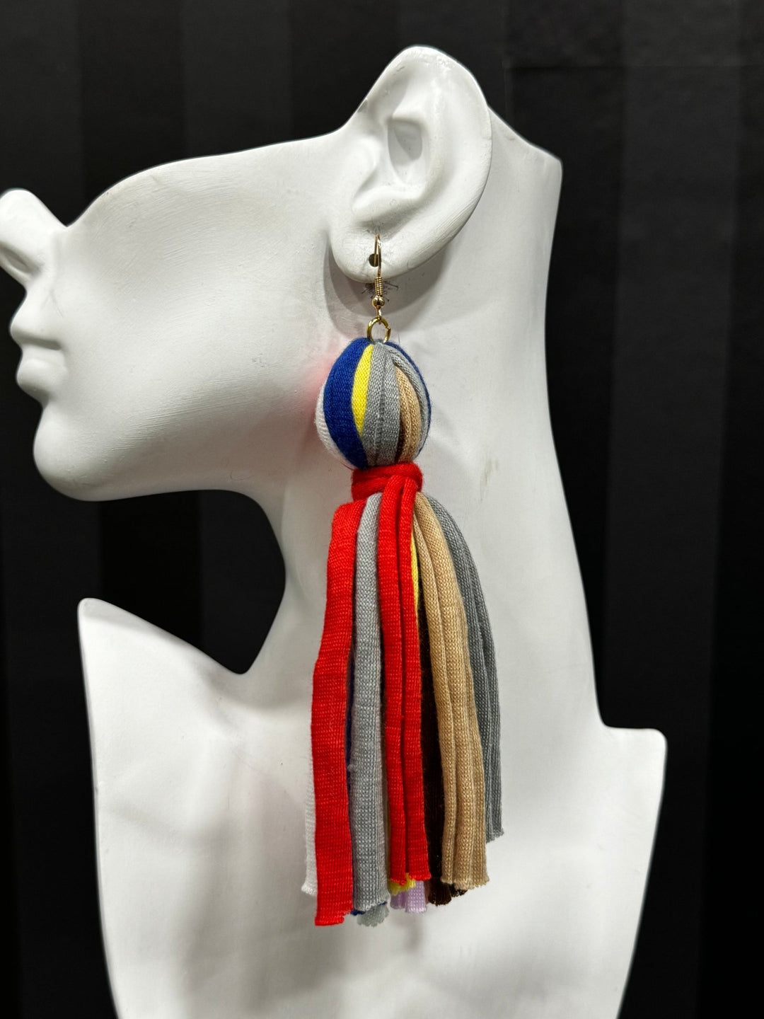 Yarn Ball Multi Tassel Earrings - Trufacebygrace