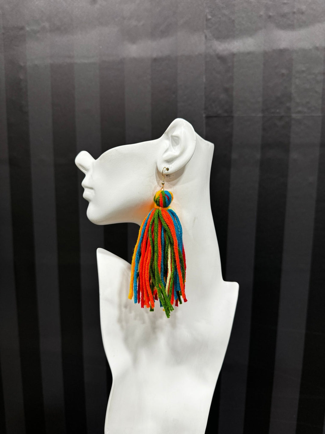 Yarn Ball Multi Tassel Earrings - Trufacebygrace