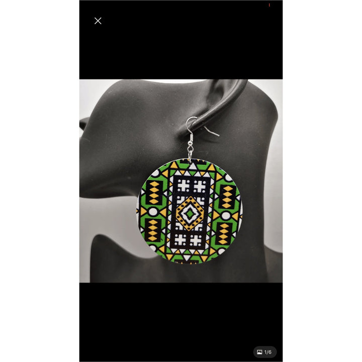 Yekrom Kente Wooden Earrings - Trufacebygrace