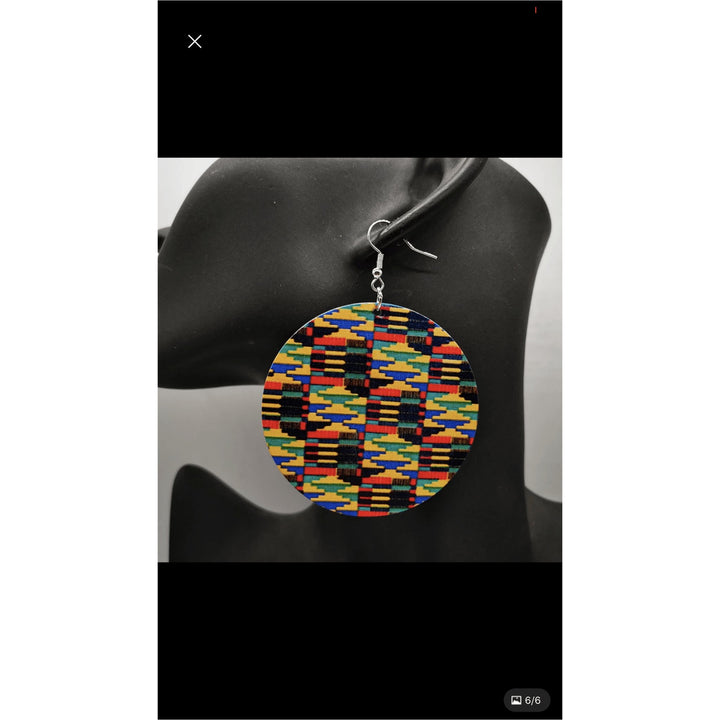 Yekrom Kente Wooden Earrings - Trufacebygrace