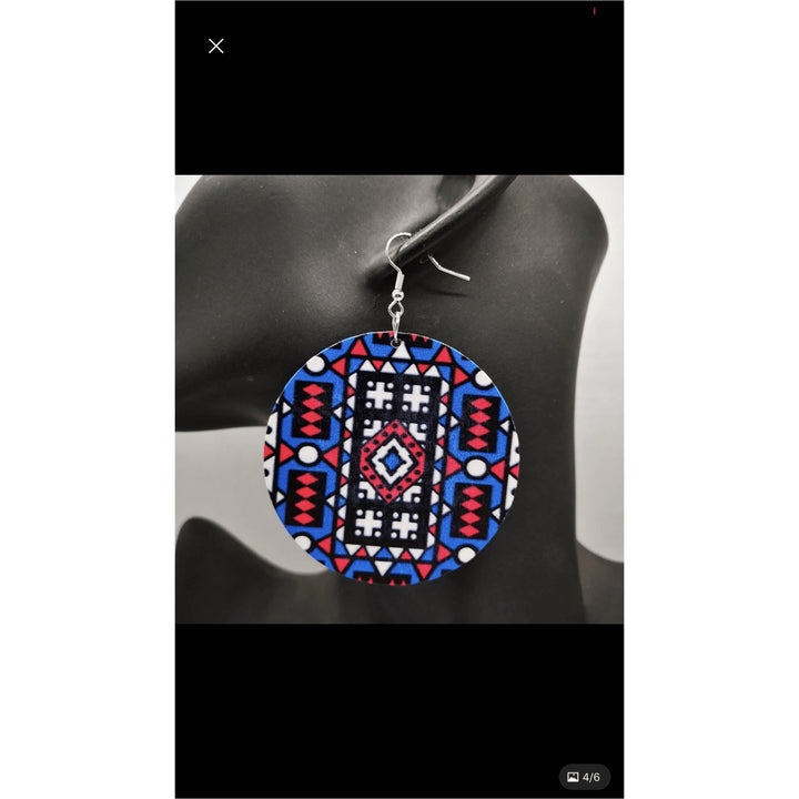 Yekrom Kente Wooden Earrings - Trufacebygrace