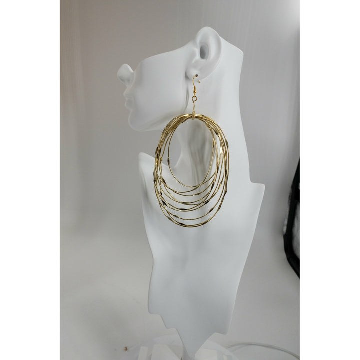 Zamunda Multi strand brass Earrings - Oval - Trufacebygrace