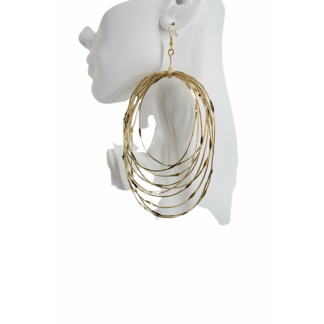 Zamunda Multi strand brass Earrings - Oval - Trufacebygrace