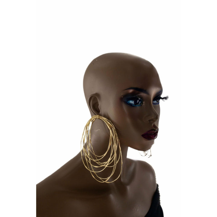 Zamunda Multi strand brass Earrings - Oval - Trufacebygrace