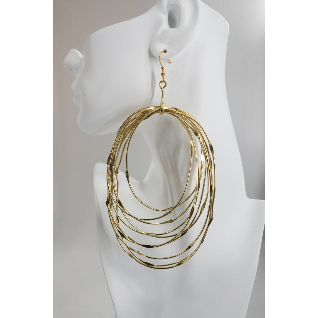 Zamunda Multi strand brass Earrings - Oval - Trufacebygrace