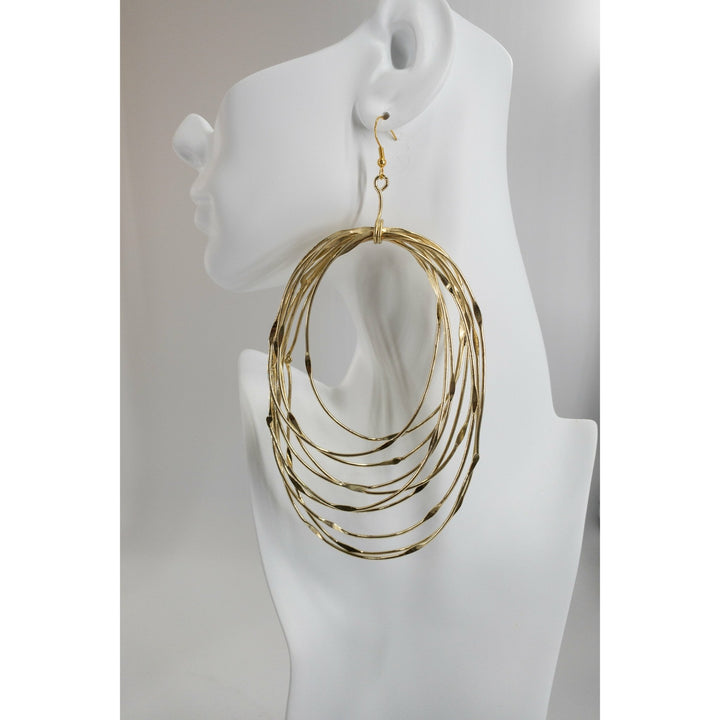 Zamunda Multi strand brass Earrings - Oval - Trufacebygrace