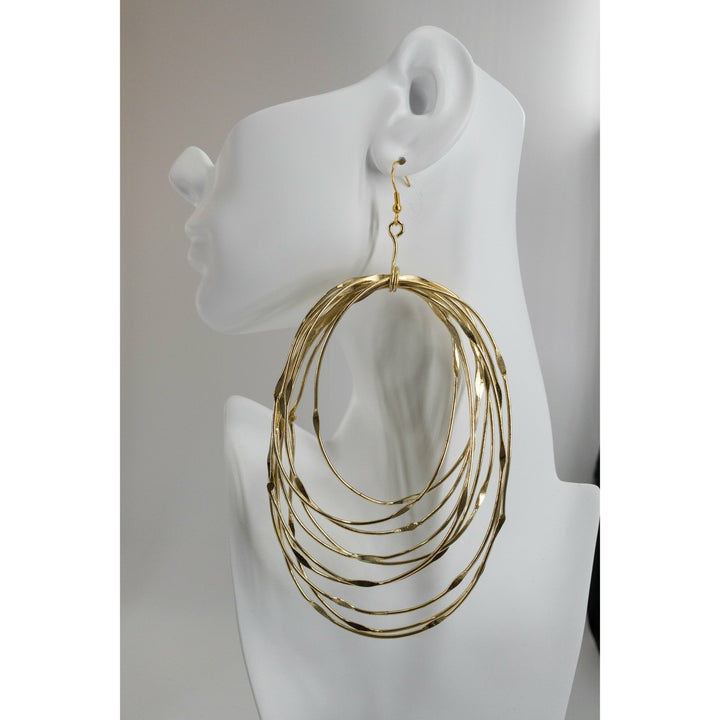 Zamunda Multi strand brass Earrings - Oval - Trufacebygrace