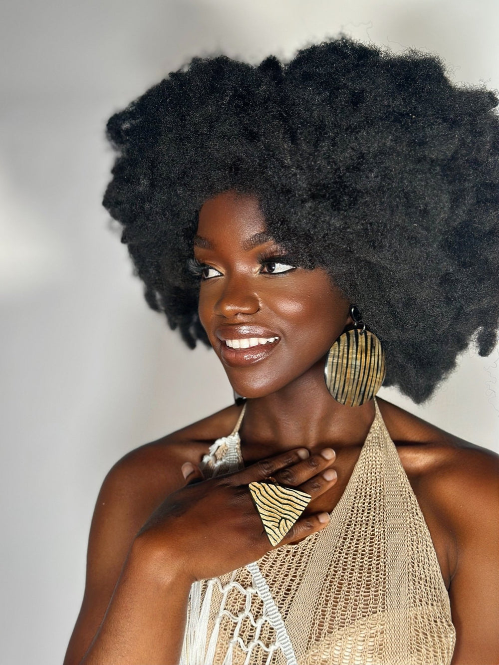 Zebra Flow Triangle Ring – Afro Safari Collection - Trufacebygrace