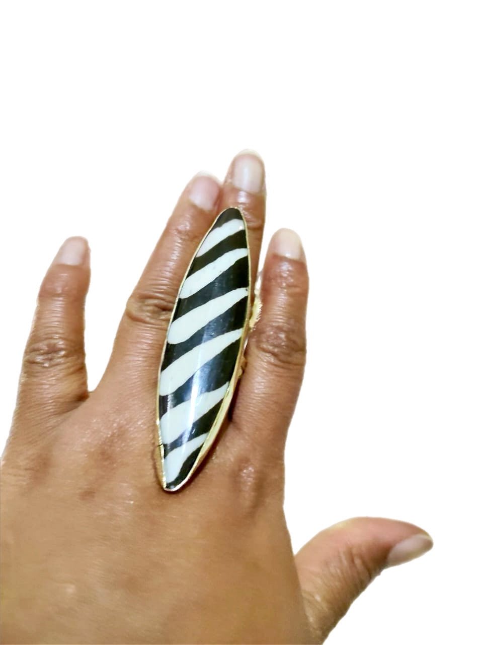 Zebra Trail Adjustable Bone Ring - Trufacebygrace