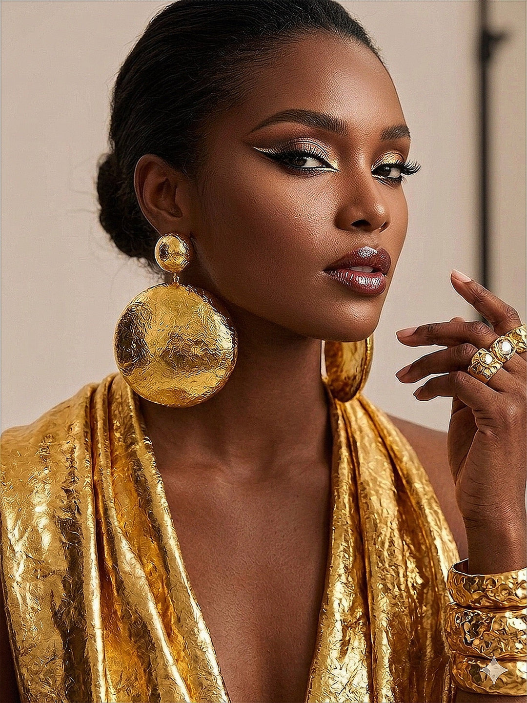 Zuwena Burnished Glow Foil Earrings - Trufacebygrace