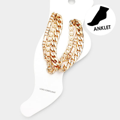 Adwoa Saa 3 layer chain Anklet