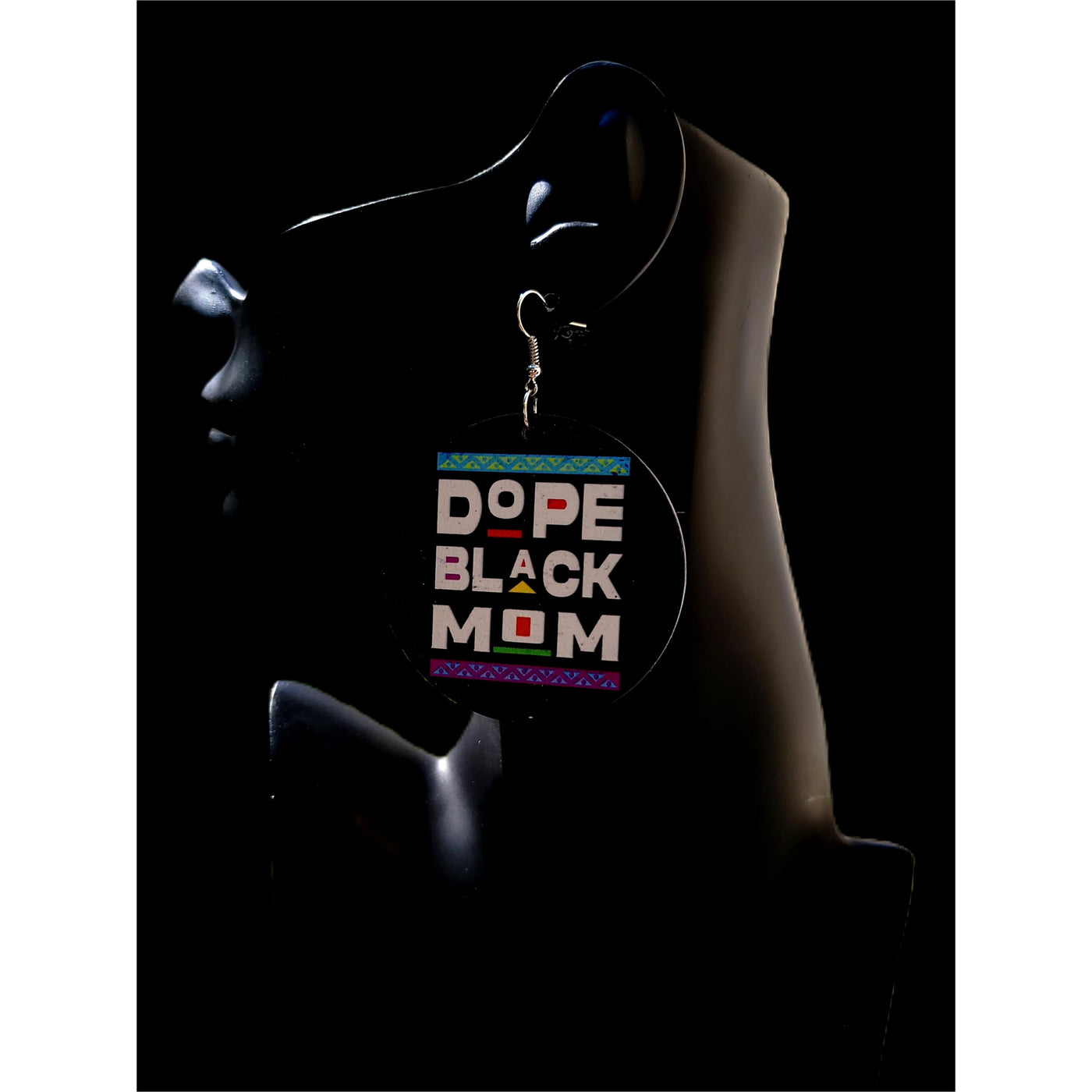 Dope Black MOM Wooden Earrings - Trufacebygrace