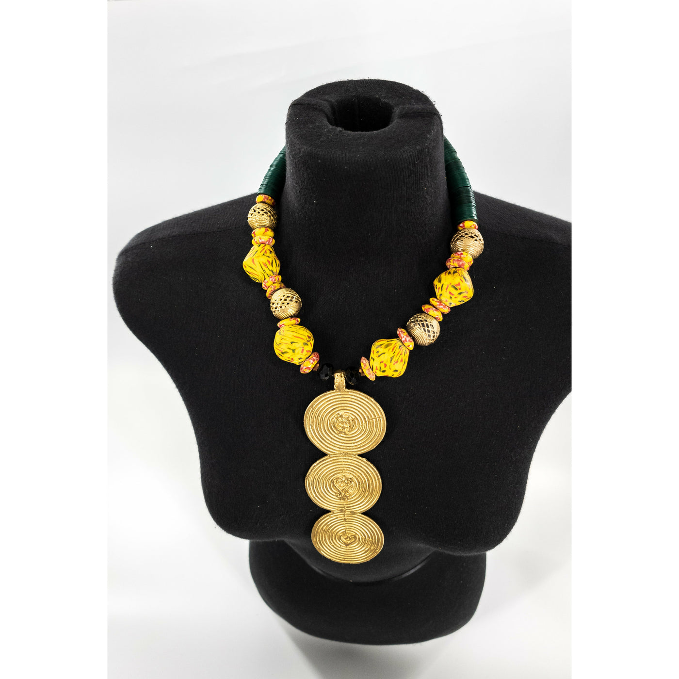 Habiba African Brass and Amber Necklace - Trufacebygrace
