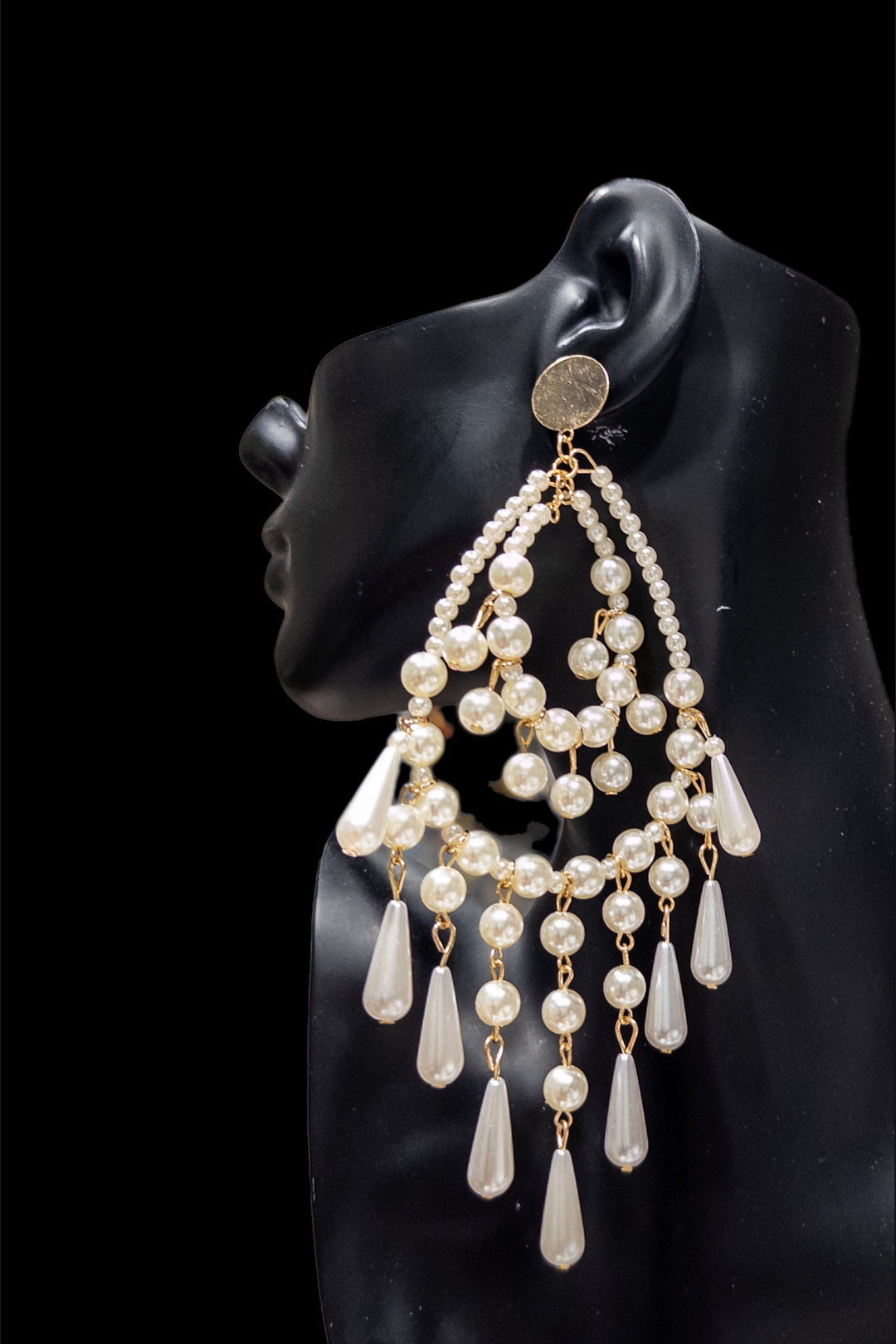 Kania Pearl chandelier Statement Earrings