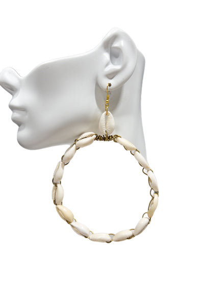 Akua Hawa Oversized Cowry Shell Hoop Earrings