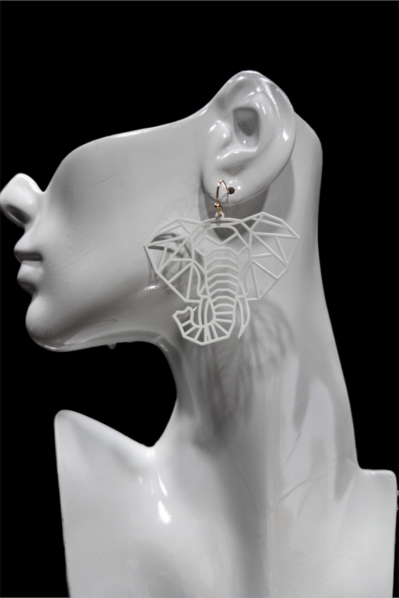 Osuno- elephant head Cut out Brass Earrings