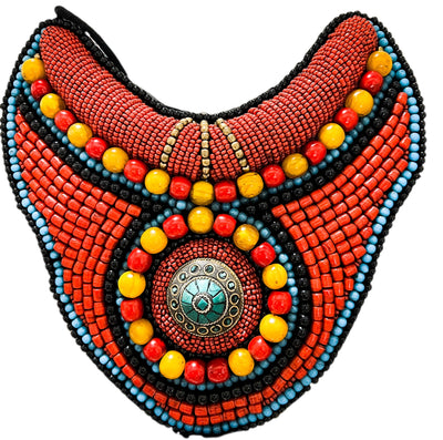 Tibet beaded choker turquoise bib necklace