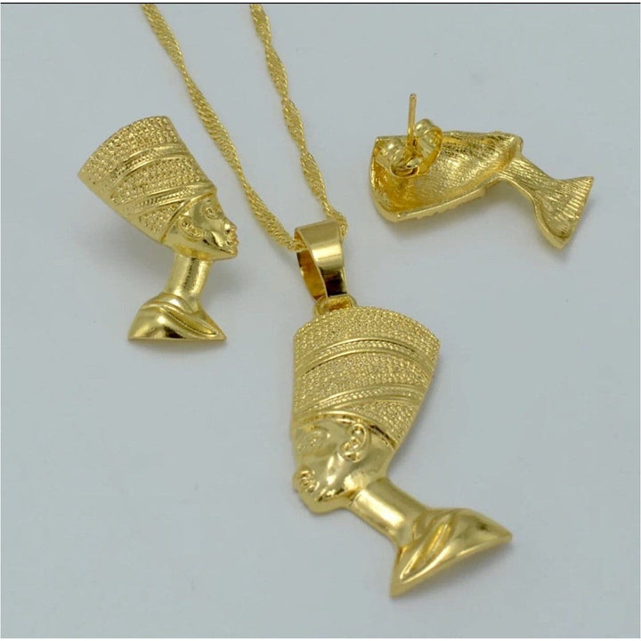 Queen Nefertiti head pendant set - Trufacebygrace