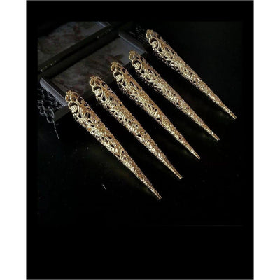Cardi Gold False Finger Nails - Trufacebygrace