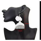 Asantenii Afro Woman Comb Wooden Earrings - Trufacebygrace