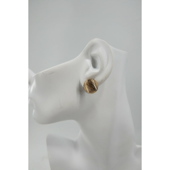 Statement Round Gold stud earrings - Trufacebygrace