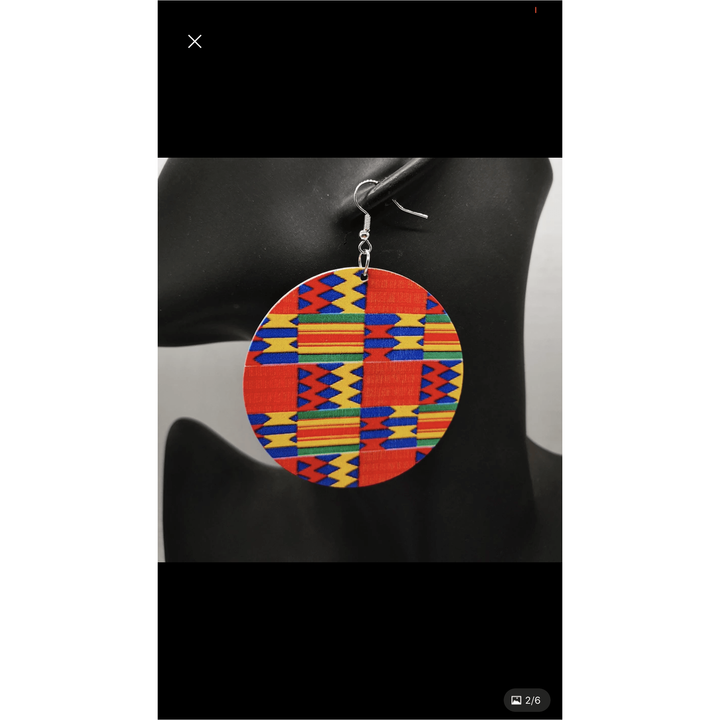 Yekrom Kente Wooden Earrings - Trufacebygrace