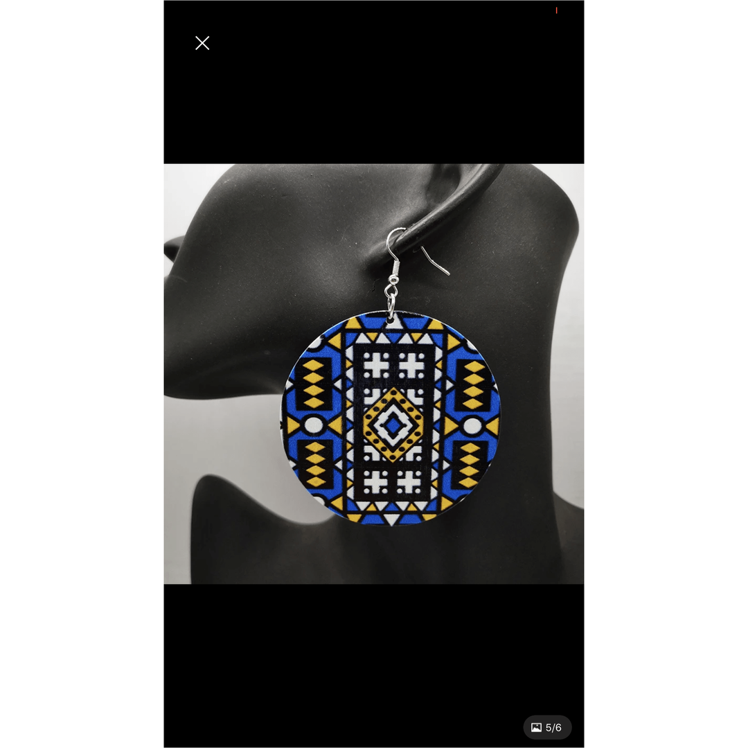 Yekrom Kente Wooden Earrings - Trufacebygrace