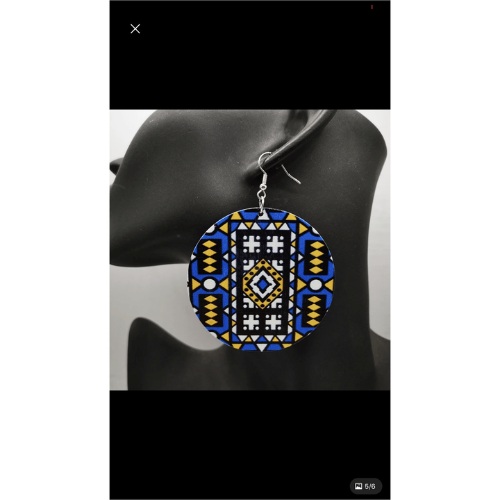 Yekrom Kente Wooden Earrings - Trufacebygrace