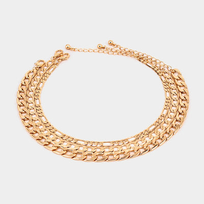 Adwoa Saa 3 layer chain Anklet