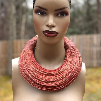 Aziza Genuine leather Multi-strand Statement necklace - Trufacebygrace