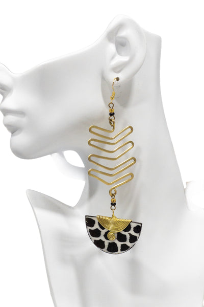 Brass Spring Bone Earrings
