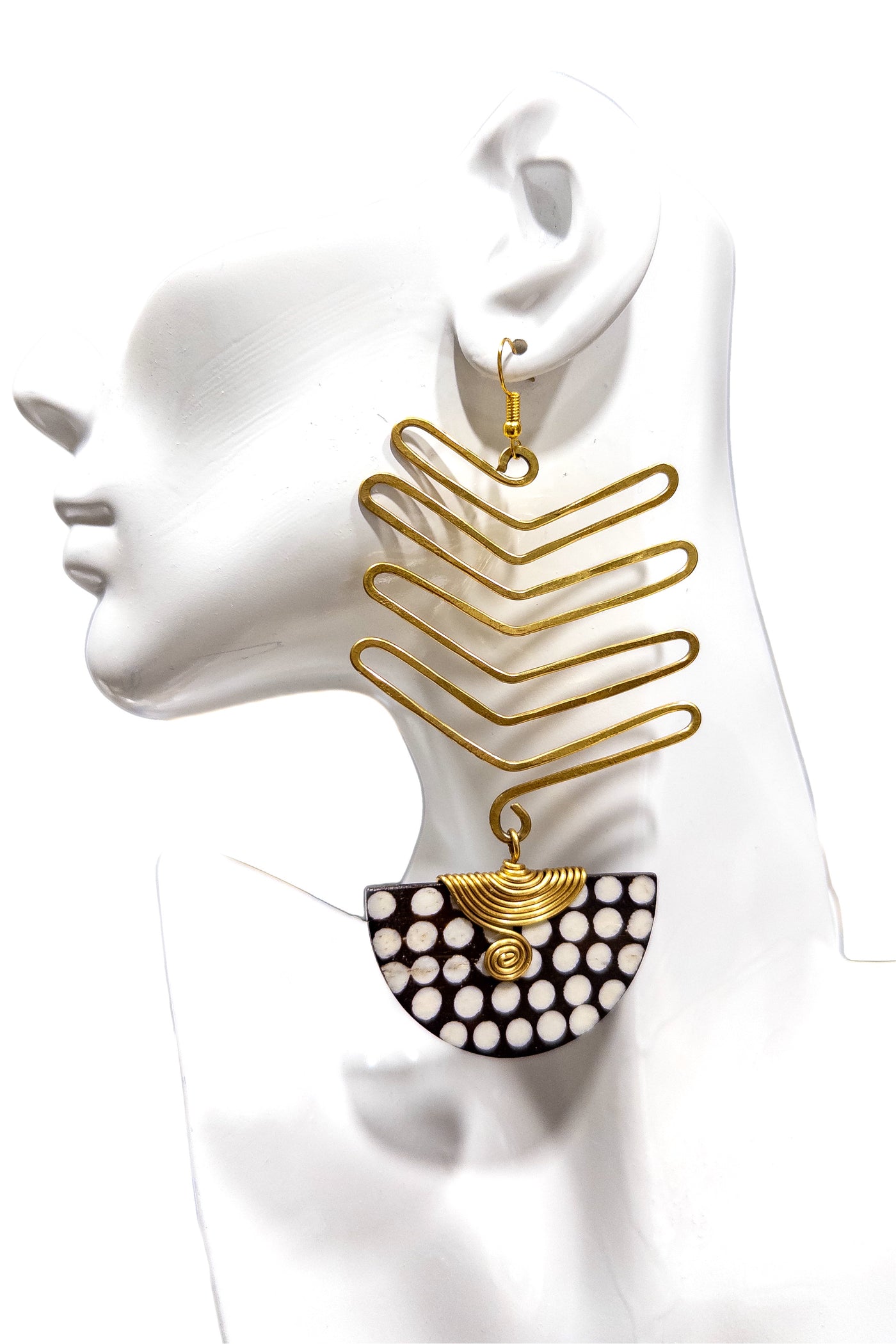 Brass Spring Bone Earrings