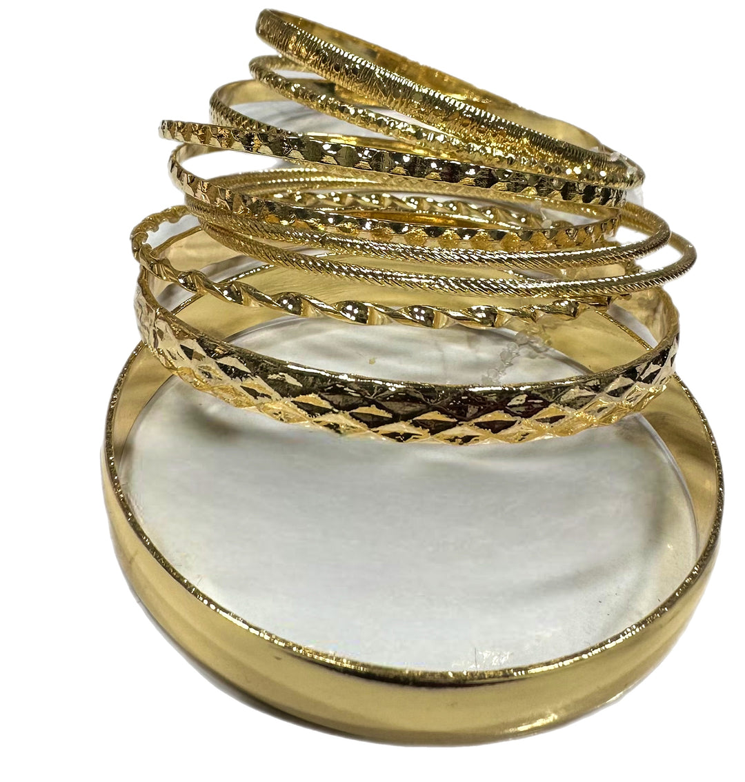 10 piece Gold plated bracelet set