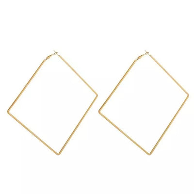 Giant square Gold Hoops Earrings