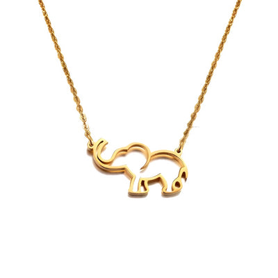 Osuno simple Elephant outline Necklace