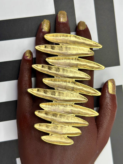 Ebiom Oversized Plated on Brass Statement Adjustable Ring