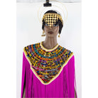 Queen Ankara Laced Long Fringe Cape - Trufacebygrace