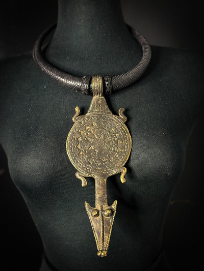 Tuareg  / Berber Vintage Metal and Leather Necklace
