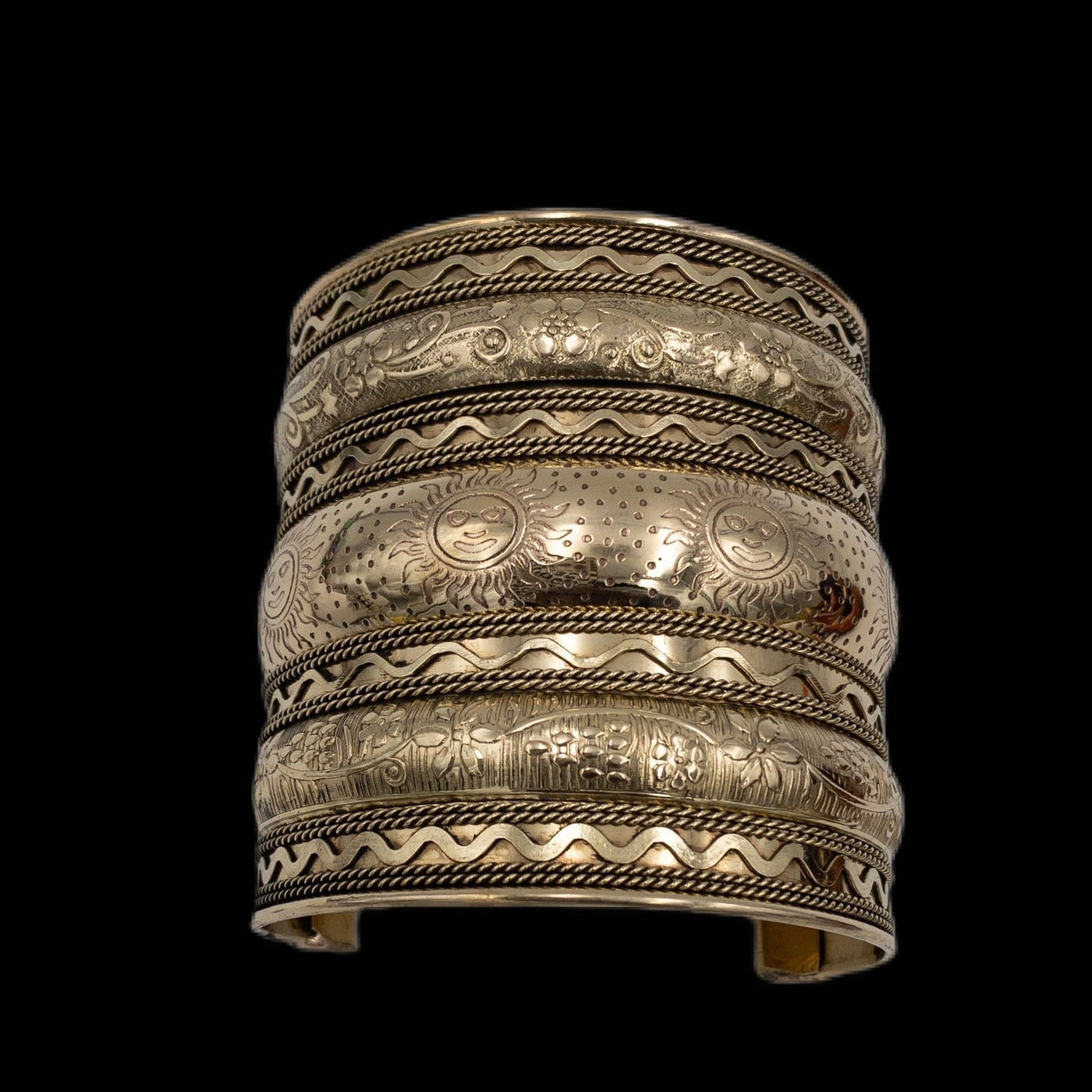 The sun goddess brass cuff bracelet