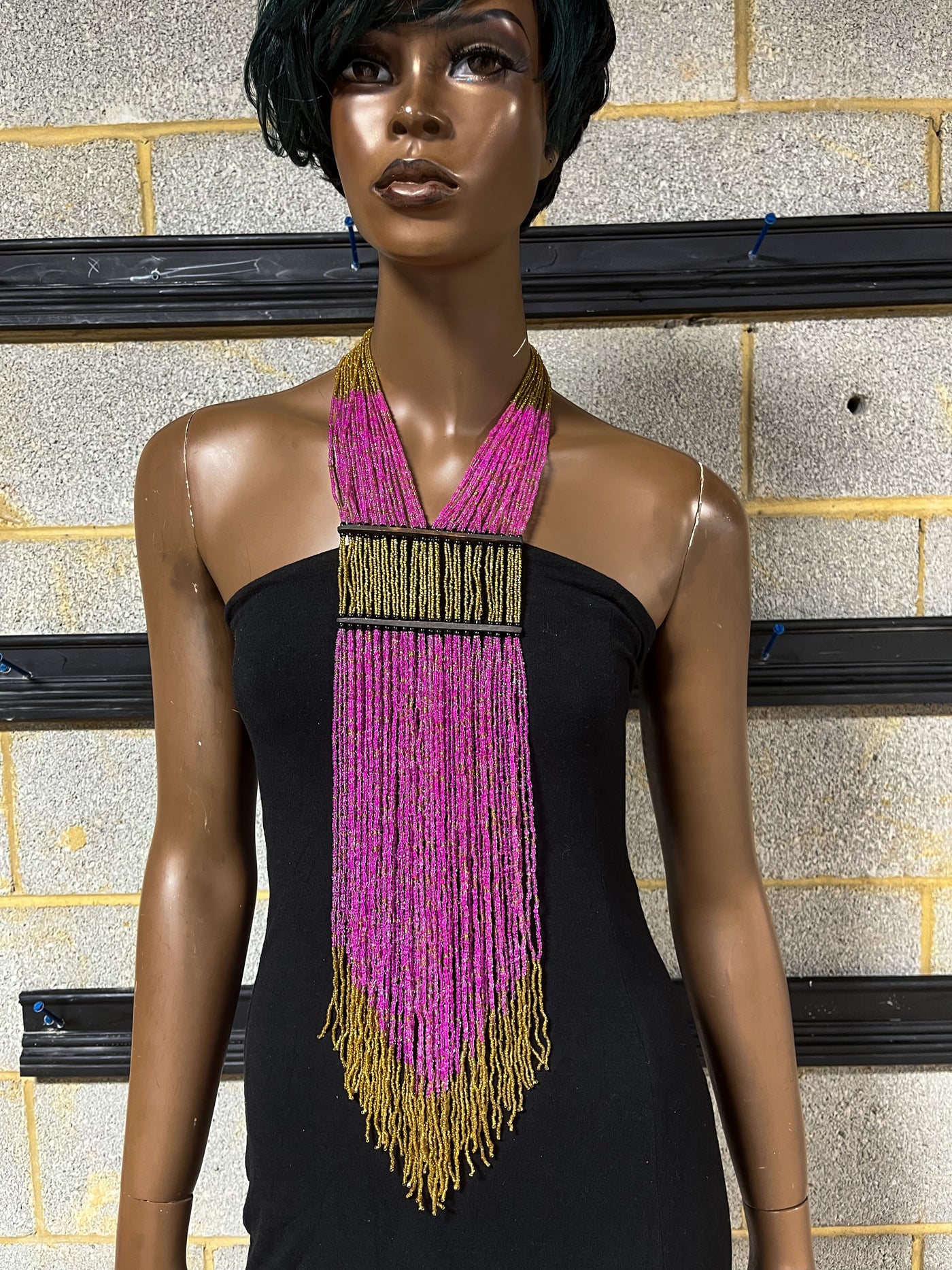 Issaka Bead and ebony wood necklace