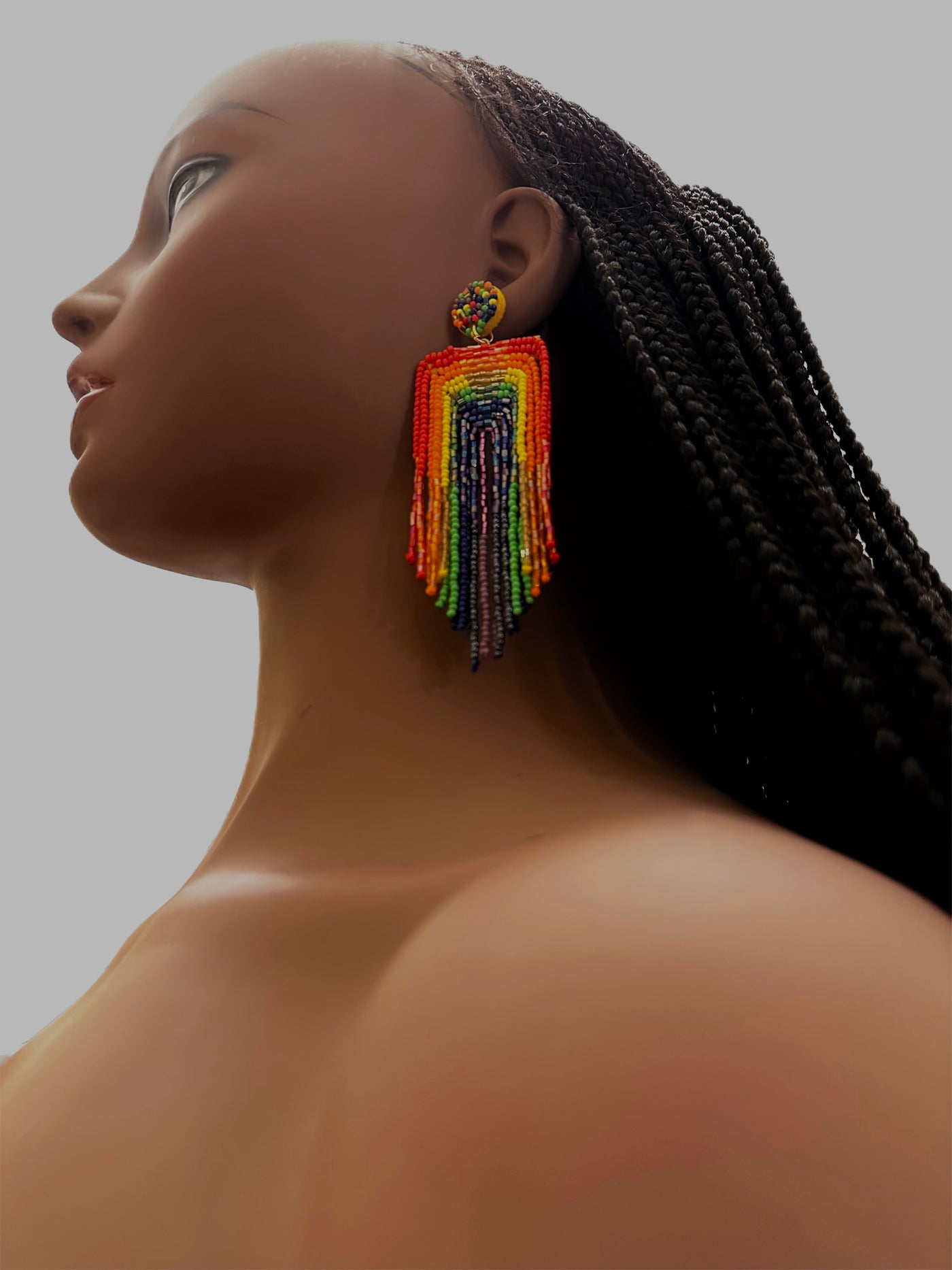Vee tassel colorful earrings