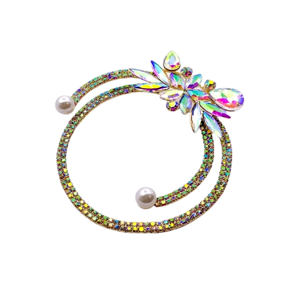 Rhinestones Flower circular Stud Earrings