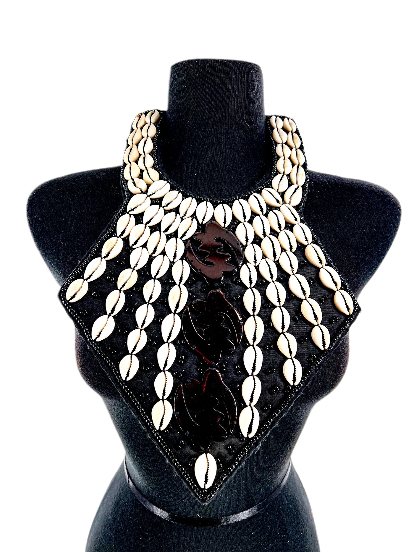 Sample: Gye Nyame (only God) cowry beaded necklace
