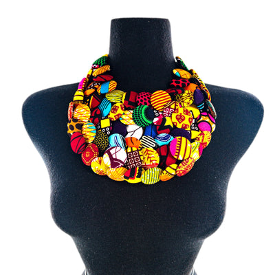 Ankara fabric buttons Neckpiece