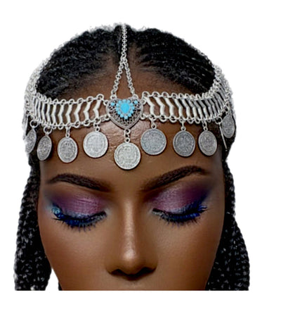 Goddess Tierah Maang Tikka Gold headpiece/ head chain